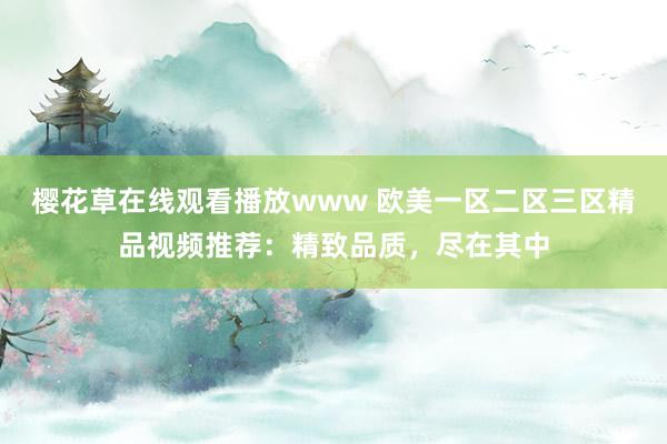 樱花草在线观看播放www 欧美一区二区三区精品视频推荐：精致品质，尽在其中