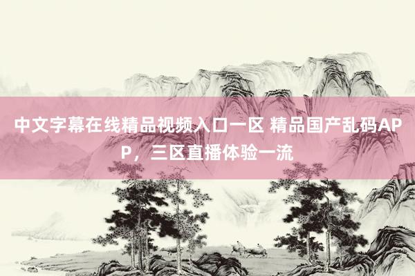 中文字幕在线精品视频入口一区 精品国产乱码APP，三区直播体验一流