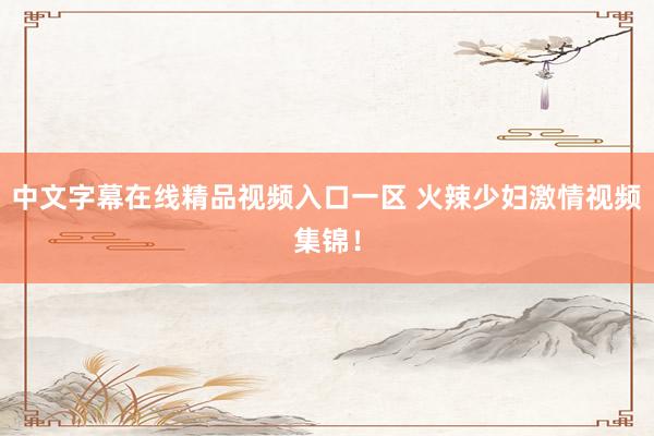 中文字幕在线精品视频入口一区 火辣少妇激情视频集锦！