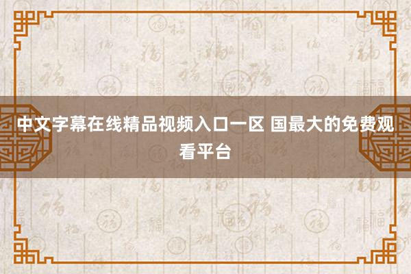 中文字幕在线精品视频入口一区 国最大的免费观看平台