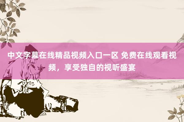 中文字幕在线精品视频入口一区 免费在线观看视频，享受独自的视听盛宴