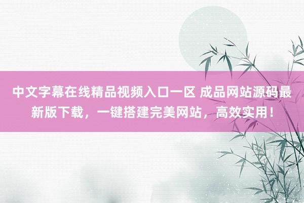 中文字幕在线精品视频入口一区 成品网站源码最新版下载，一键搭建完美网站，高效实用！