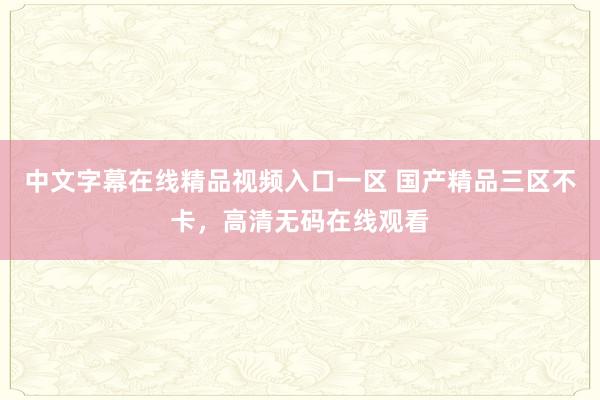 中文字幕在线精品视频入口一区 国产精品三区不卡，高清无码在线观看