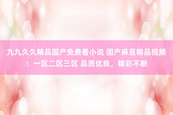 九九久久精品国产免费看小说 国产麻豆精品视频：一区二区三区 品质优良，精彩不断