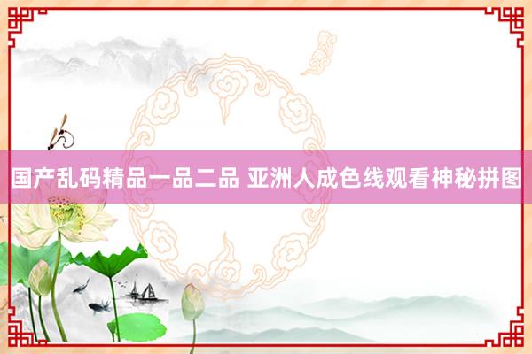 国产乱码精品一品二品 亚洲人成色线观看神秘拼图